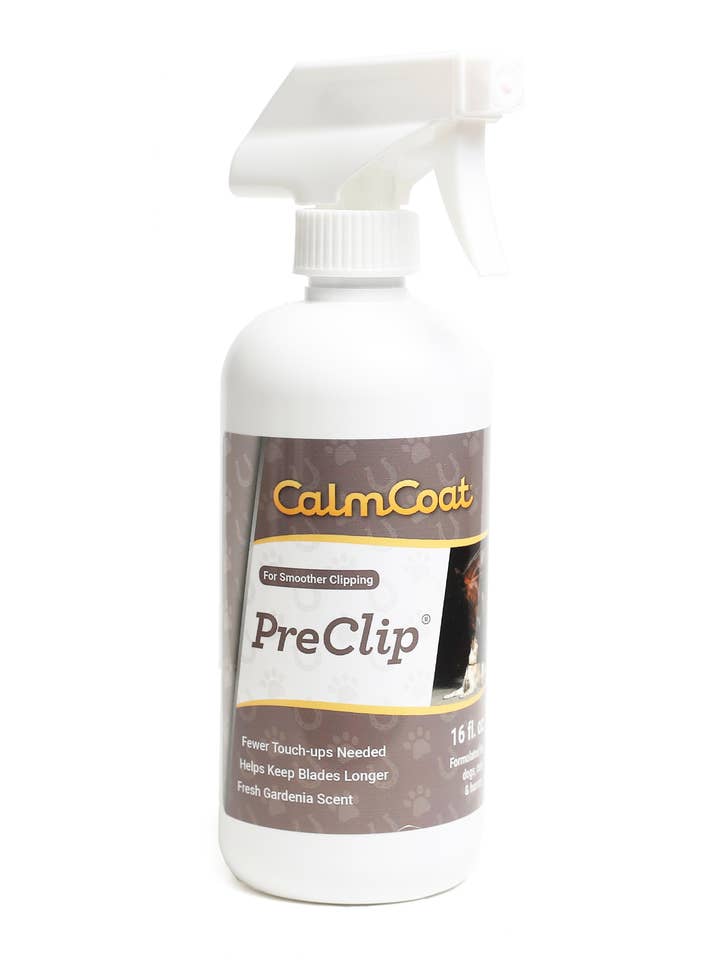 Calm Coat PreClip for Dogs Cats & Horses 16 oz for wholesale by Healthy Breeds
