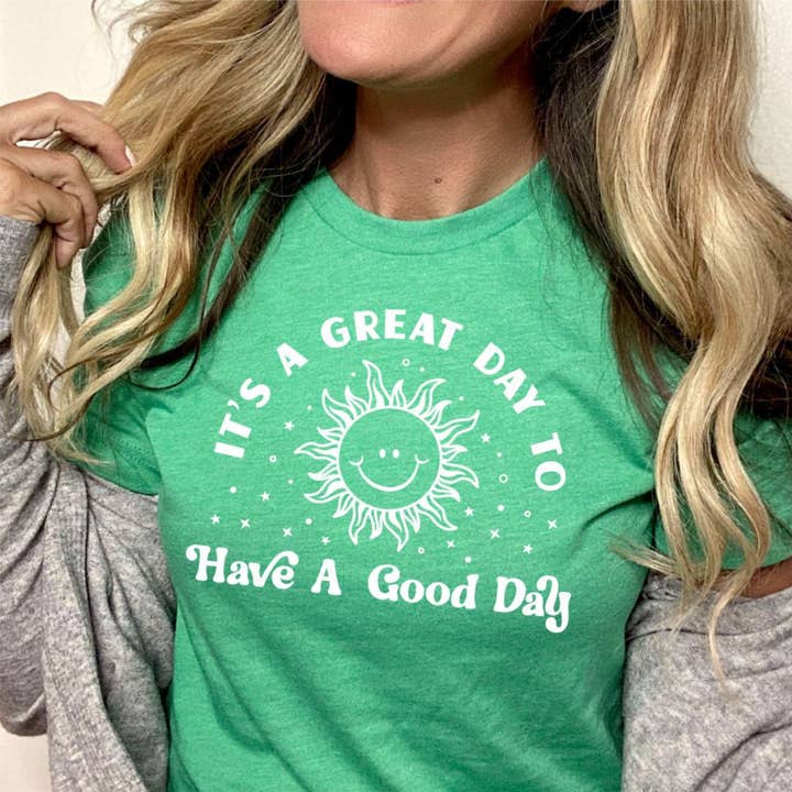 Maglietta Good Day Sun Hippie | Good Vibes Positivity Happy per la vendita all'ingrosso da parte di Suzy Swede