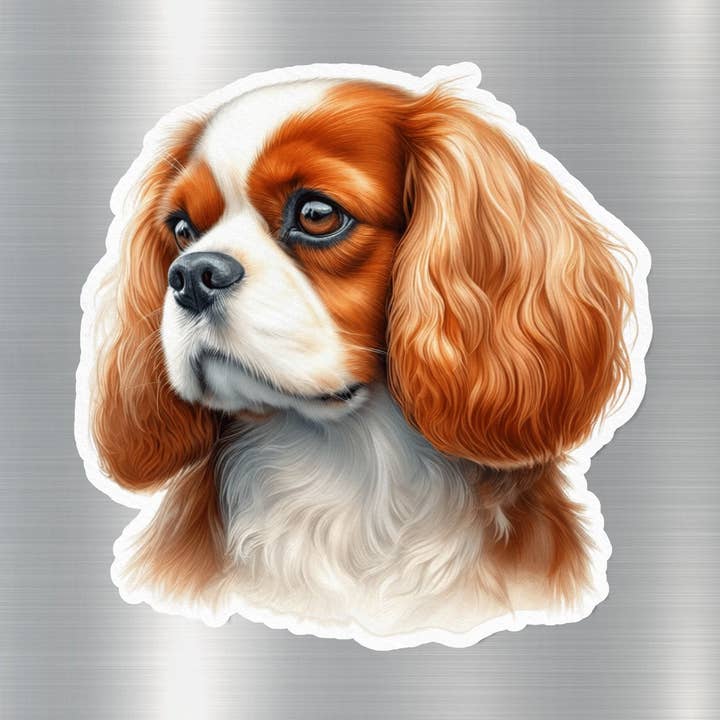 Cute Cavalier King Charles Spaniel Dog Sticker for wholesale by GraffMerch.com