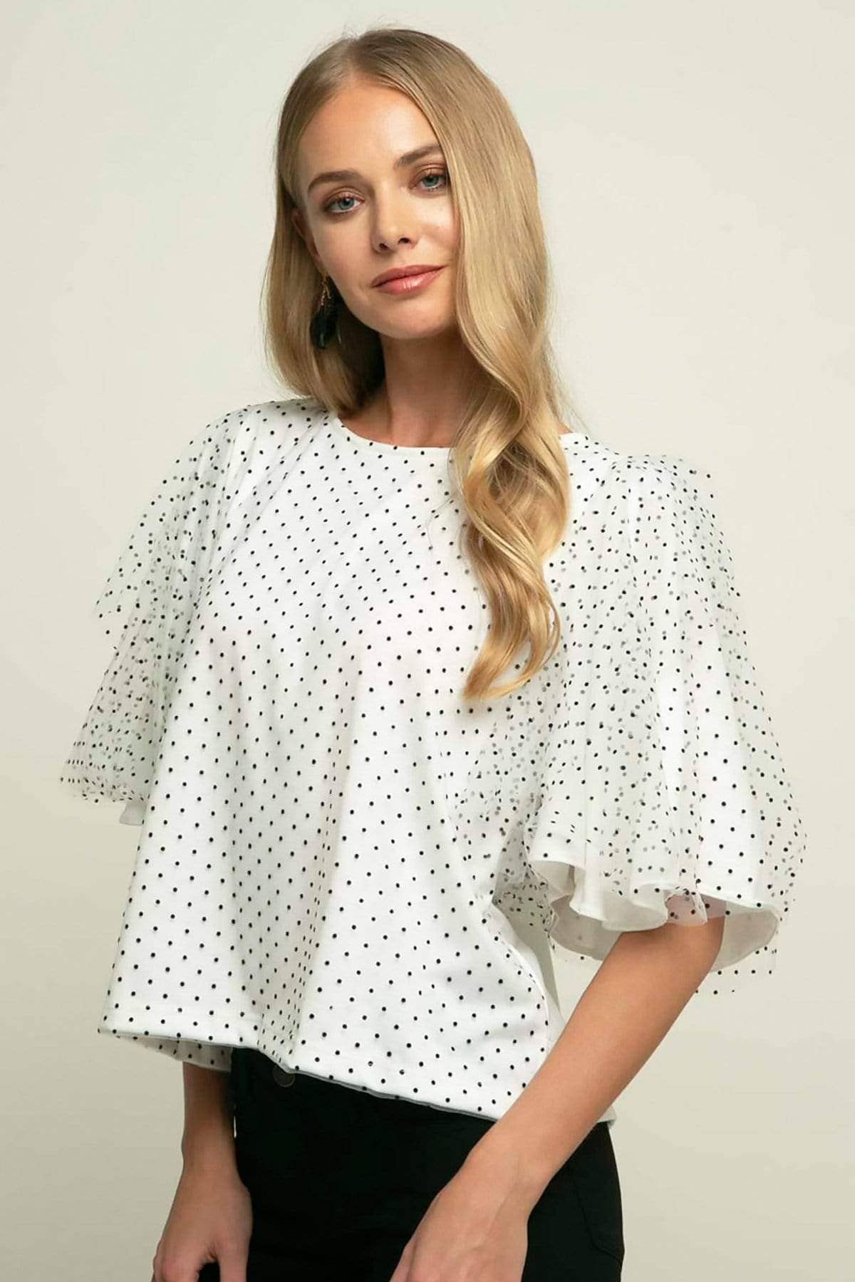 Eva Franco – Großhandel Bluse – Damen – Suri Top - Macaroon Dot Tüll6