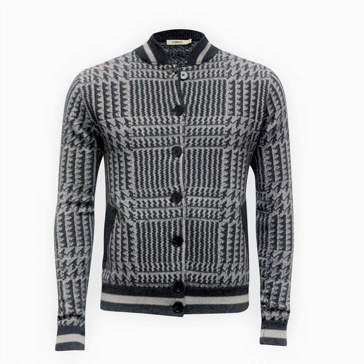 Blouson aviateur en cachemire Bezoudun en Prince de Galle pour la vente par Hommard