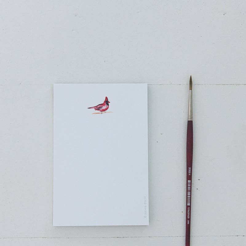 Finding Silver Pennies - Wholesale Notepad - Cardinal Watercolor Mini Notepad | Christmas | Winter2