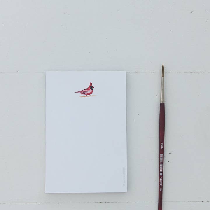 Finding Silver Pennies - Wholesale Notepad - Cardinal Watercolor Mini Notepad | Christmas | Winter2