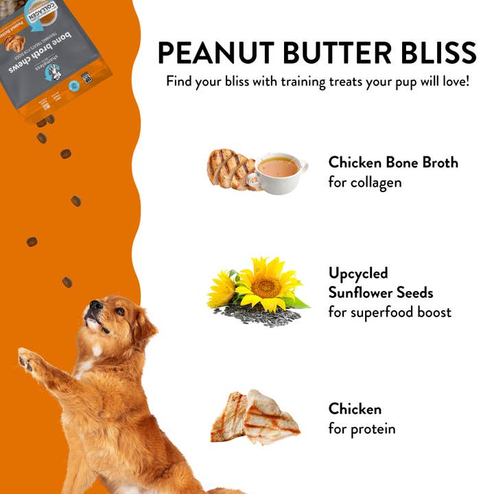 Shameless Pets - Wholesale Pet Treats - Dog - Peanut Butter Bliss Bone Broth Dog Training Treats