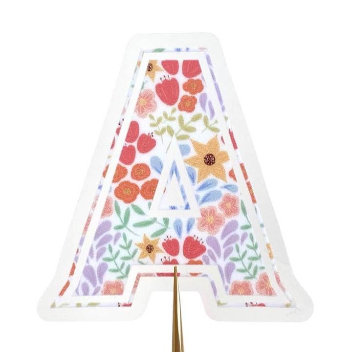 Letter “A” Initial Vinyl Sticker - Summer Blooms Floral for wholesale by Ditsy & Stitch
