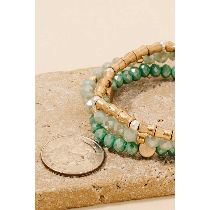 Anarchy Street - Wholesale Beaded Bracelet - Metallic And Faceted Beaded Bracelet Set