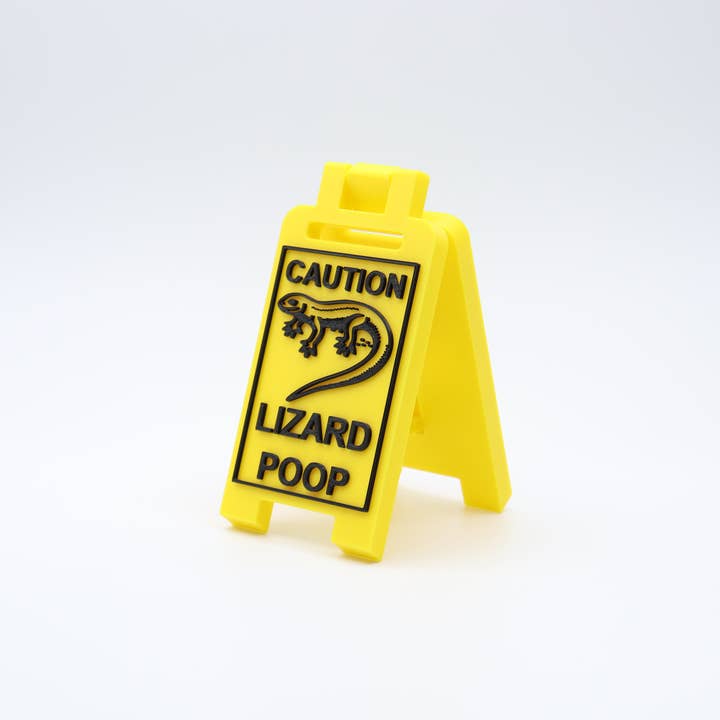Lellume - Vente Décorations de table - Panneau de sol Attention Crottes de Lézard – Cadeau drôle pour reptile1