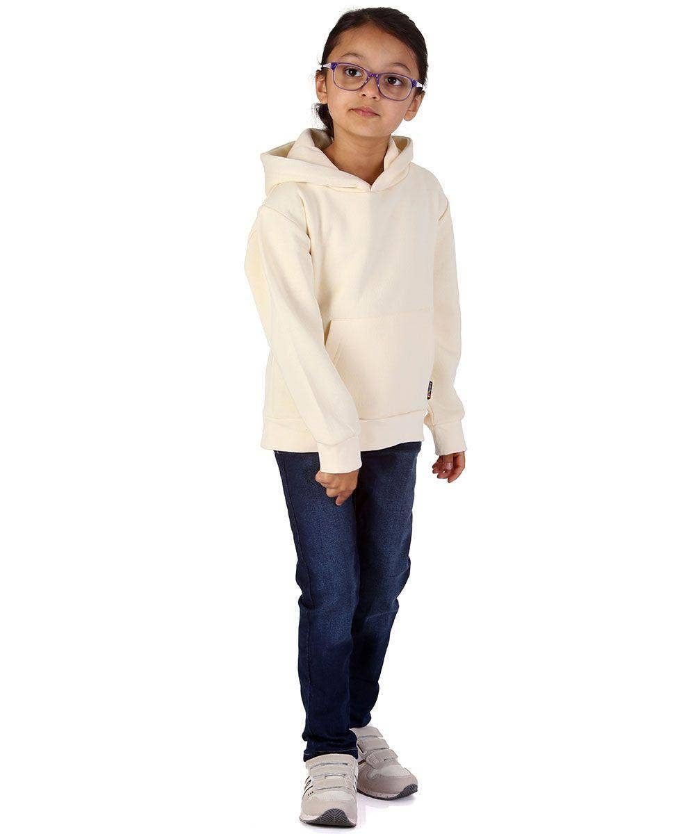 Trendy Toggs Kids Plain Overhead Cream Hoodie for wholesale on Faire2