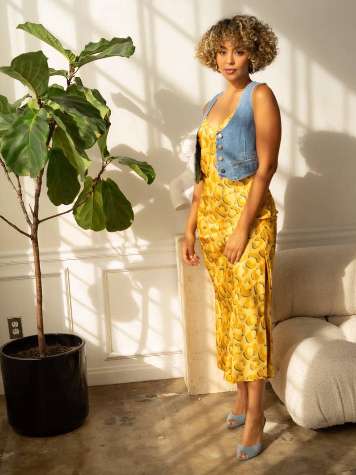 Abito Lennon Zipslip™️ Leopardo Ombreggiato Canarino per la vendita all'ingrosso da parte di Care Tucker