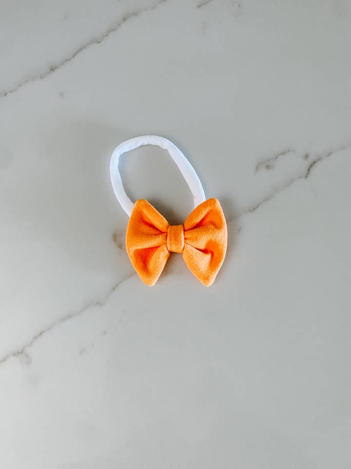 mini lazo de punto naranja neón (clip o nylon) para venta al por mayor de Gingerly Sewn