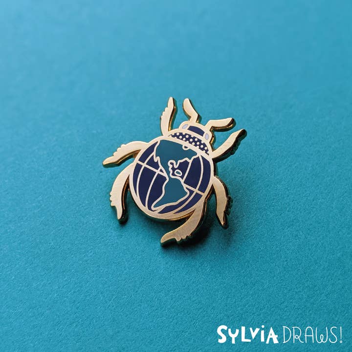 Sylvia Draws - Wholesale Lapel Pin/Button - Travel Bug Enamel Pin1