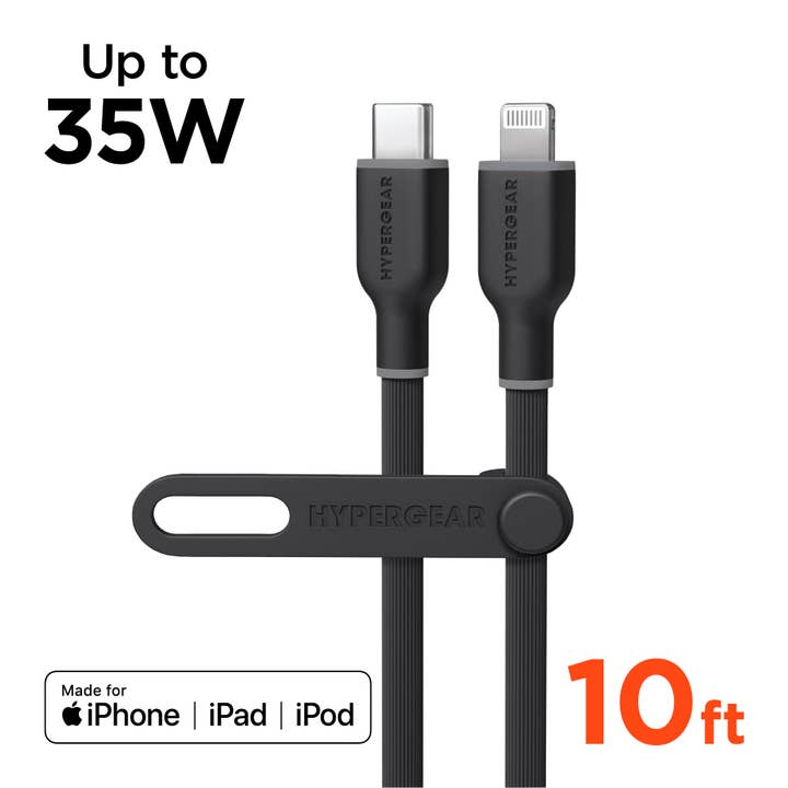 Cable FlexiPro USB-C a Lightning de Carga Rápida con Tacto Suave de 10 pies para venta al por mayor de HyperGear