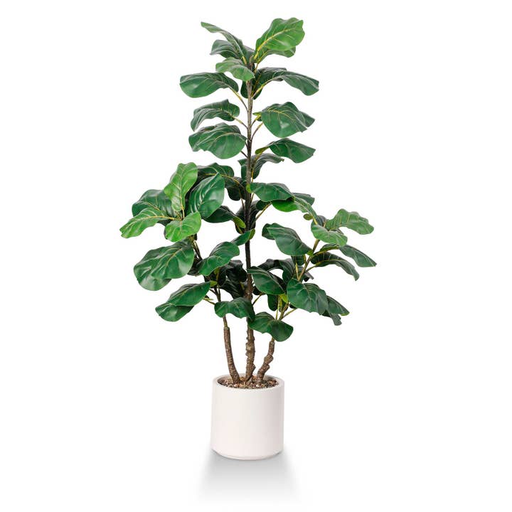 Faux Fiddle Leaf Tree with Pot 4 Feet for wholesale by Forever Leaf