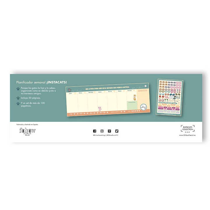Follow The Cat - Vendita all'ingrosso Planner - Planner settimanale con adesivi - Instacats1