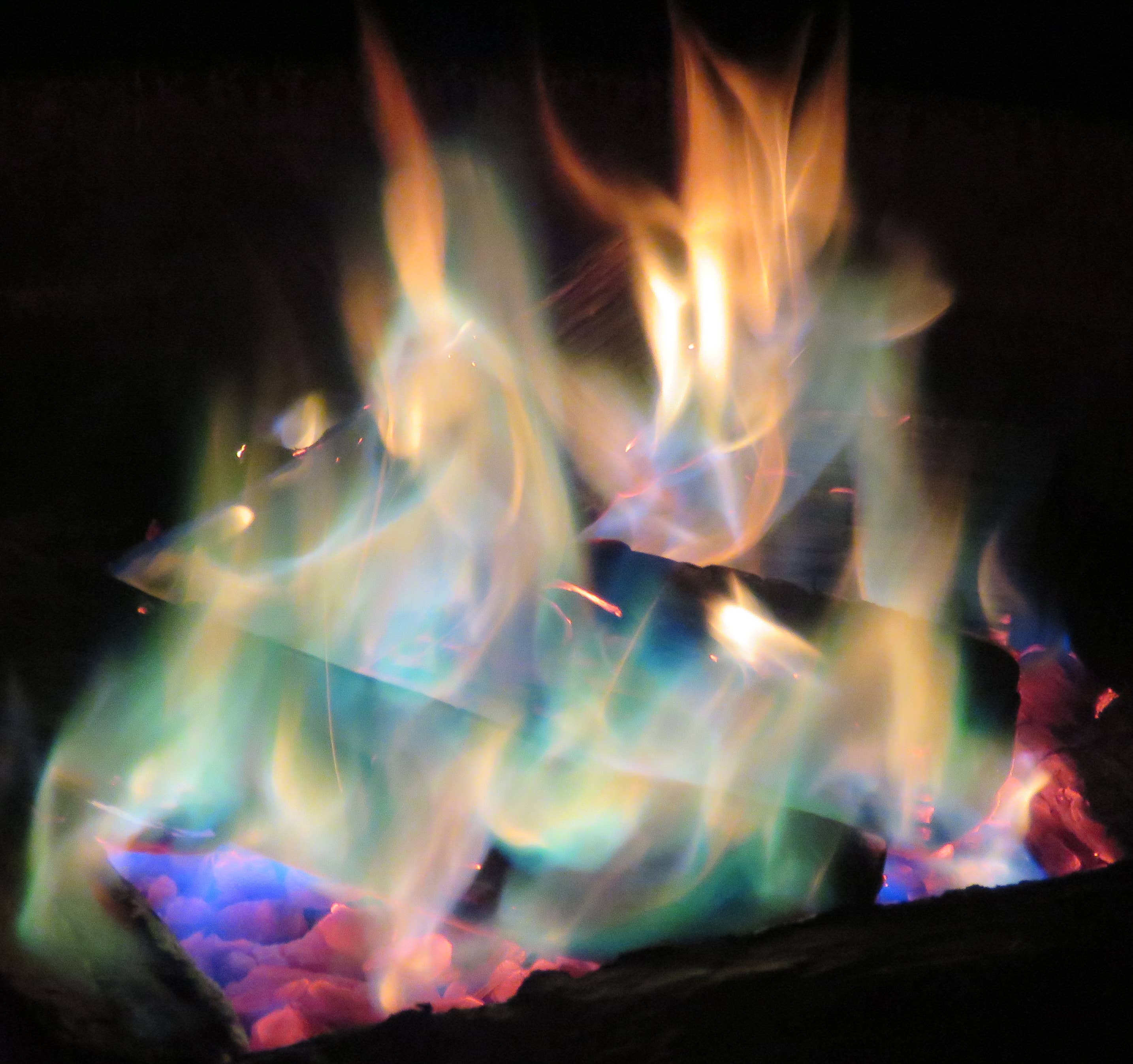Electric Blue Original Colour Flame Pucks - Blue/Green for wholesale on Faire6