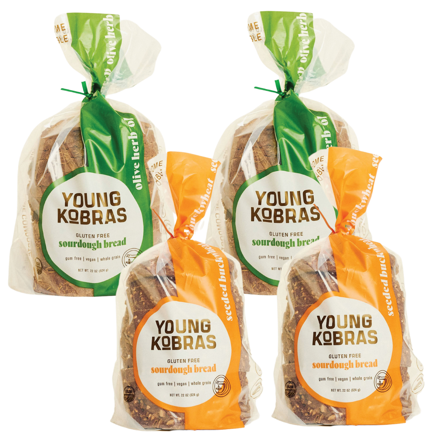 Young Kobras - Wholesale Bread/Tortilla - 4 Gluten-Free Sourdough Loaves (sliced)6