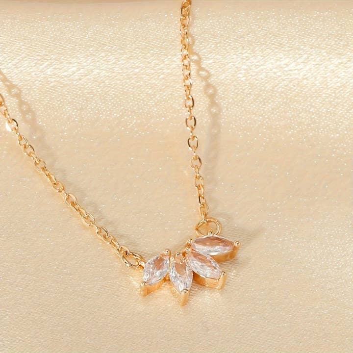 Color Gemstone Leaf Cluster Pendant Necklace in Solid Copper for wholesale by Perimade & Co. LLC