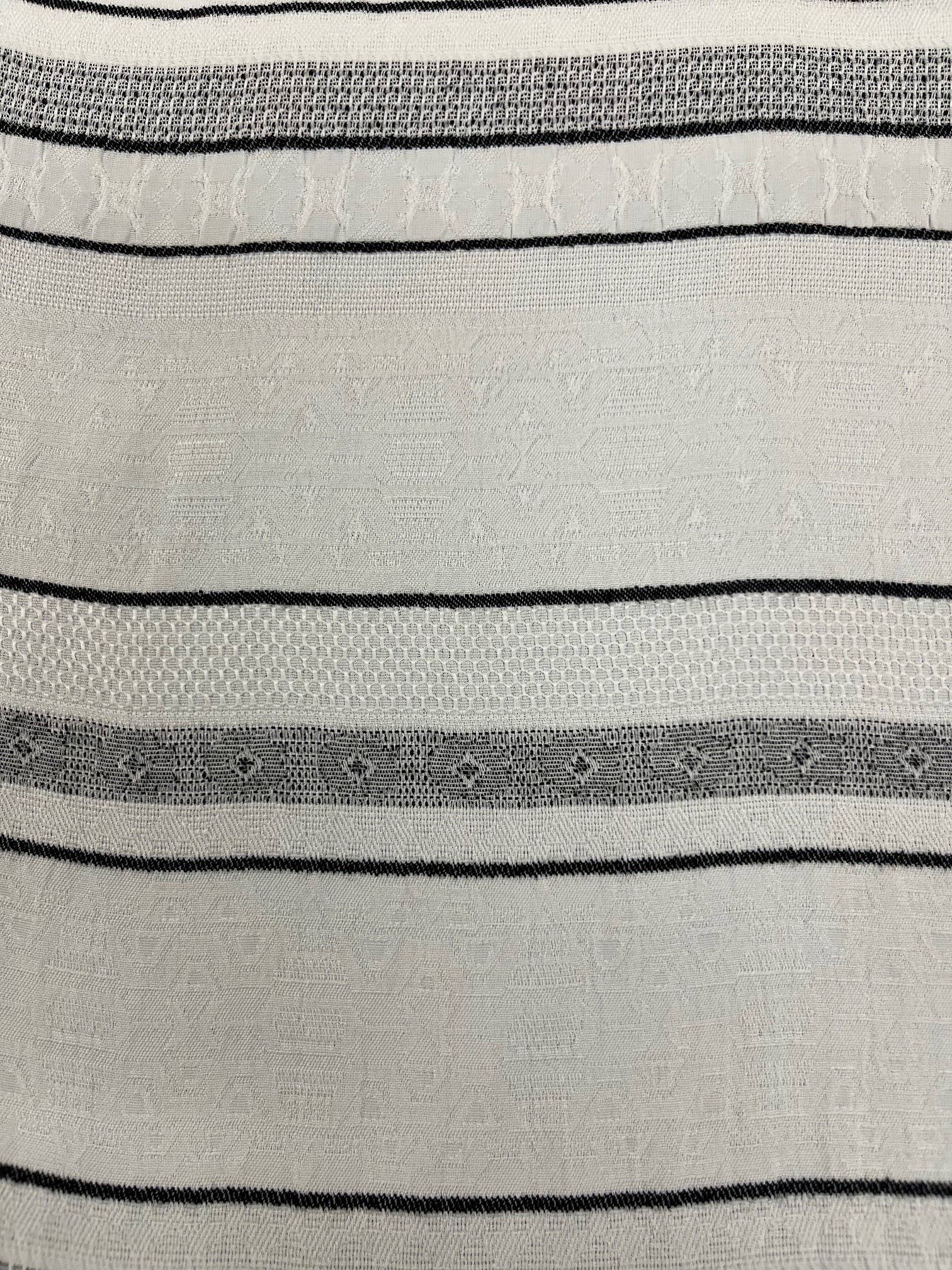 Silver Textiles Inc - Wholesale Throw Blanket - Ghost Jacquard Black / White Stripe1