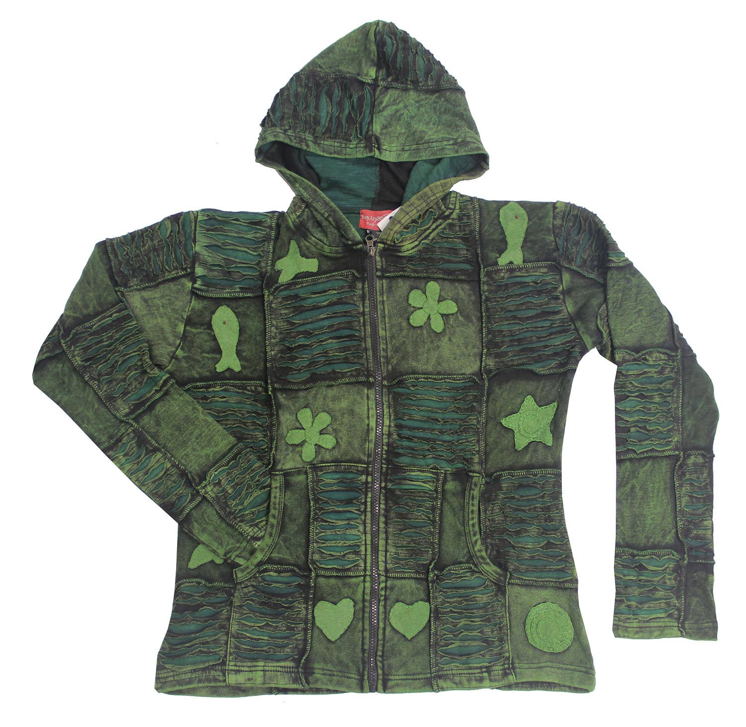 Lungta Imports - Vente Sweat à capuche – femme - Veste à capuche hippie bohème vintage pour femmes Nepal11