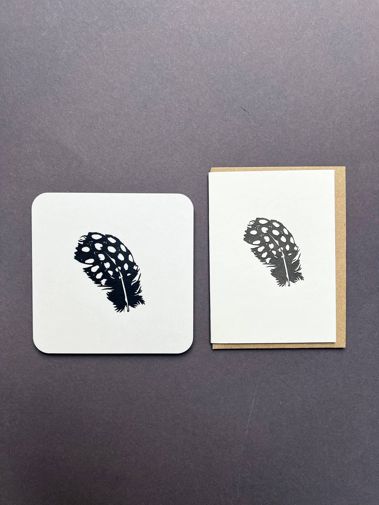 Penguin Ink – wholesale Everyday greeting card – Guinea Fowl Feather Card1