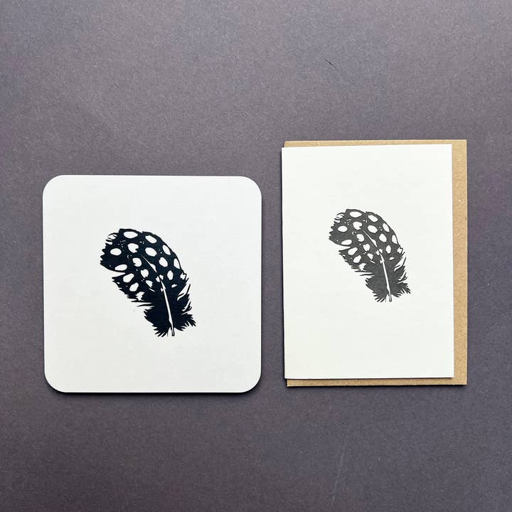 Penguin Ink – wholesale Everyday greeting card – Guinea Fowl Feather Card1