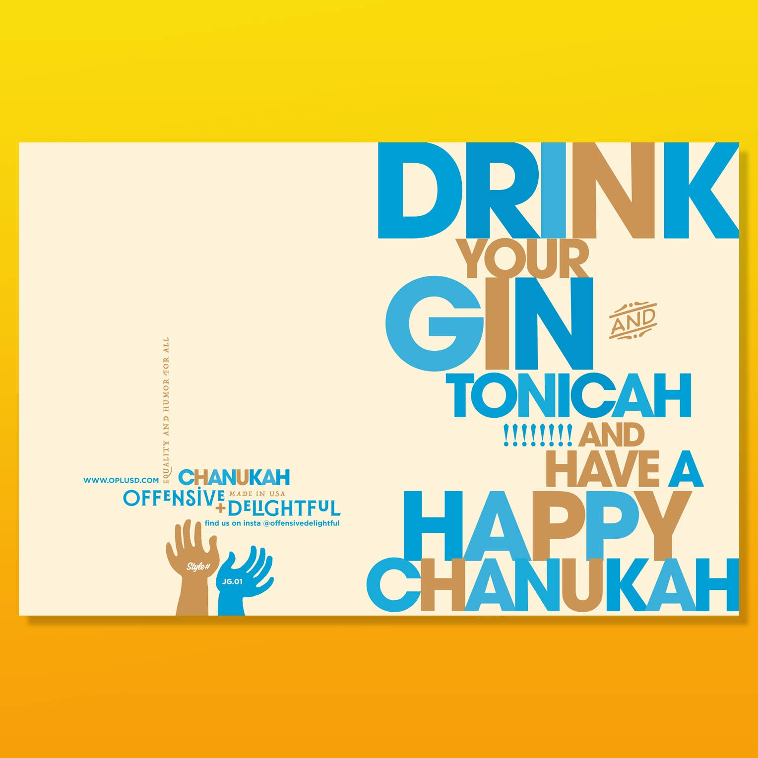 offensivedelightful - Wholesale Hanukkah Card - GIN + TONICAH hanukkah card1