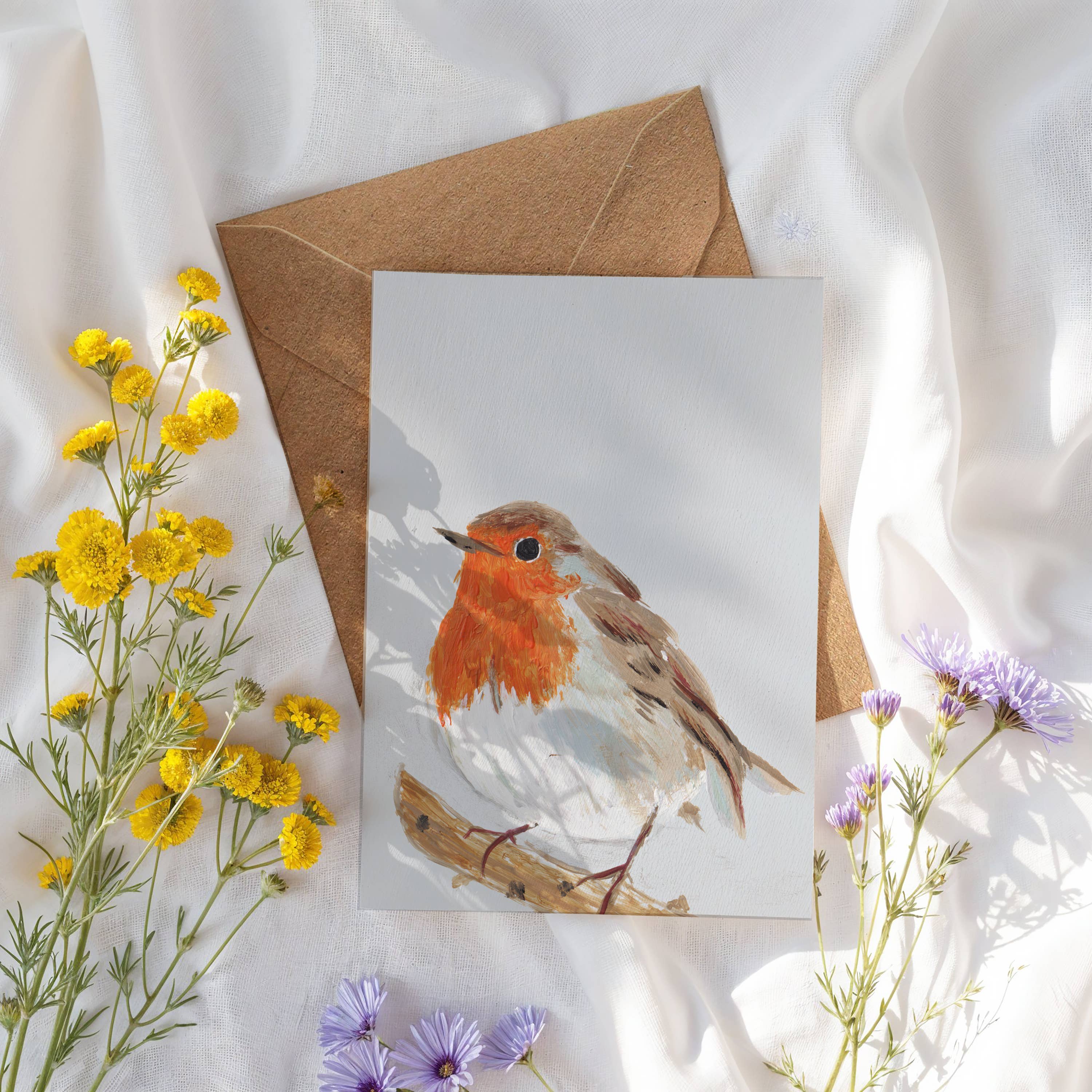 Emily Laura Designs – wholesale Everyday greeting card – Robin Blank Greetings Card1