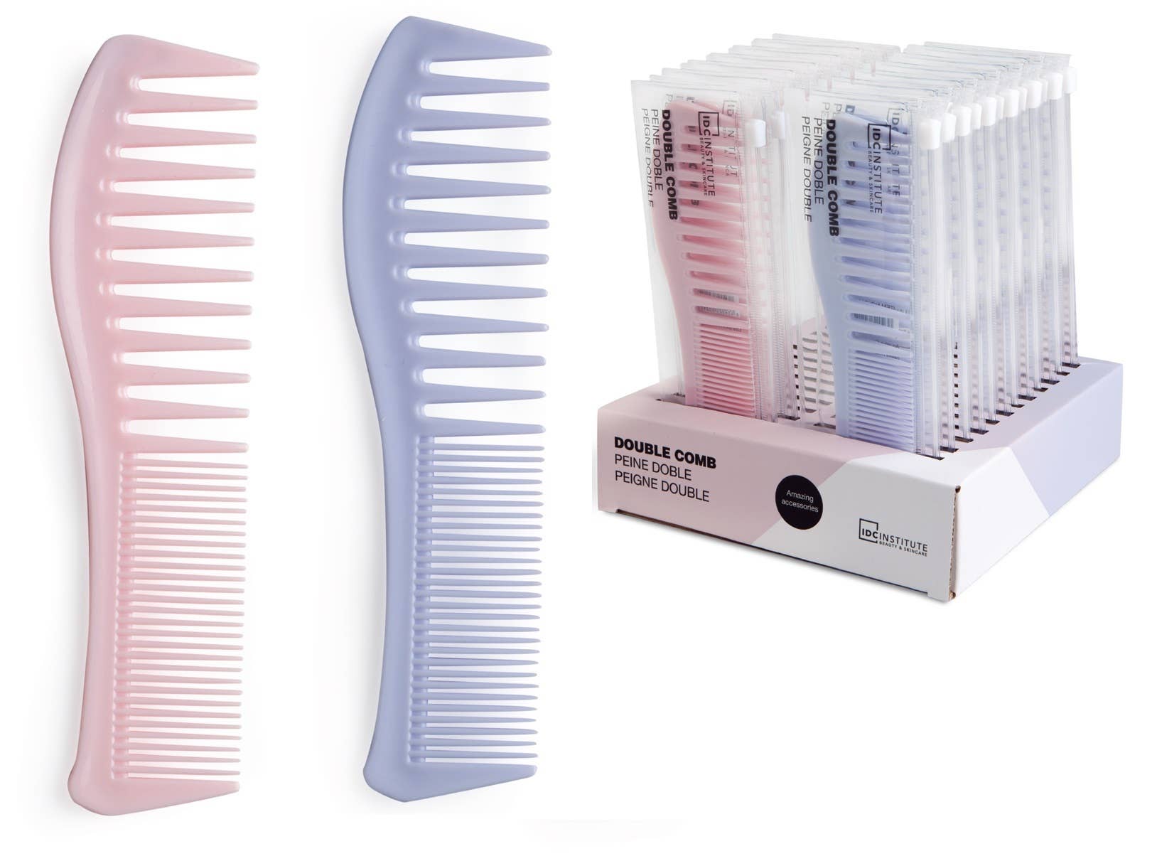 Aquarius Cosmetic SLU - Wholesale Hair Brush/Comb - Idc Institute Double Comb (Assorted)
