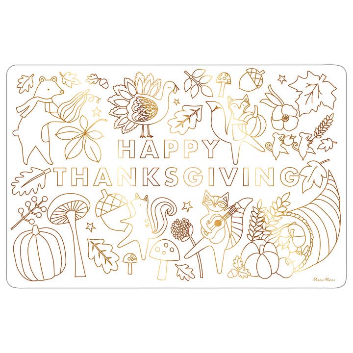 Meri Meri - Wholesale Disposable Placemat - Thanksgiving Colouring Placemats2