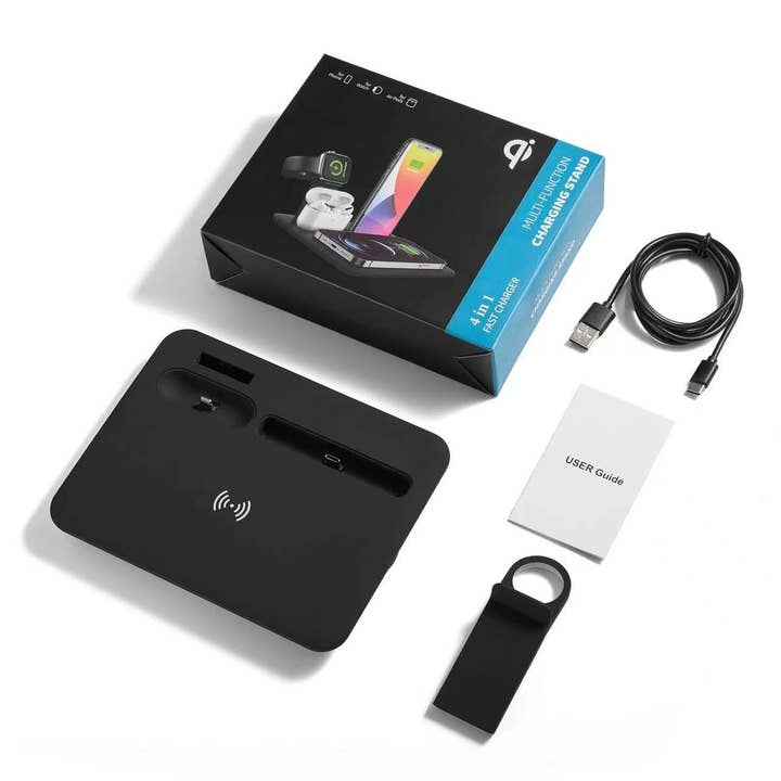 white New 4-in1 Wireless Charging Stations for wholesale on Faire