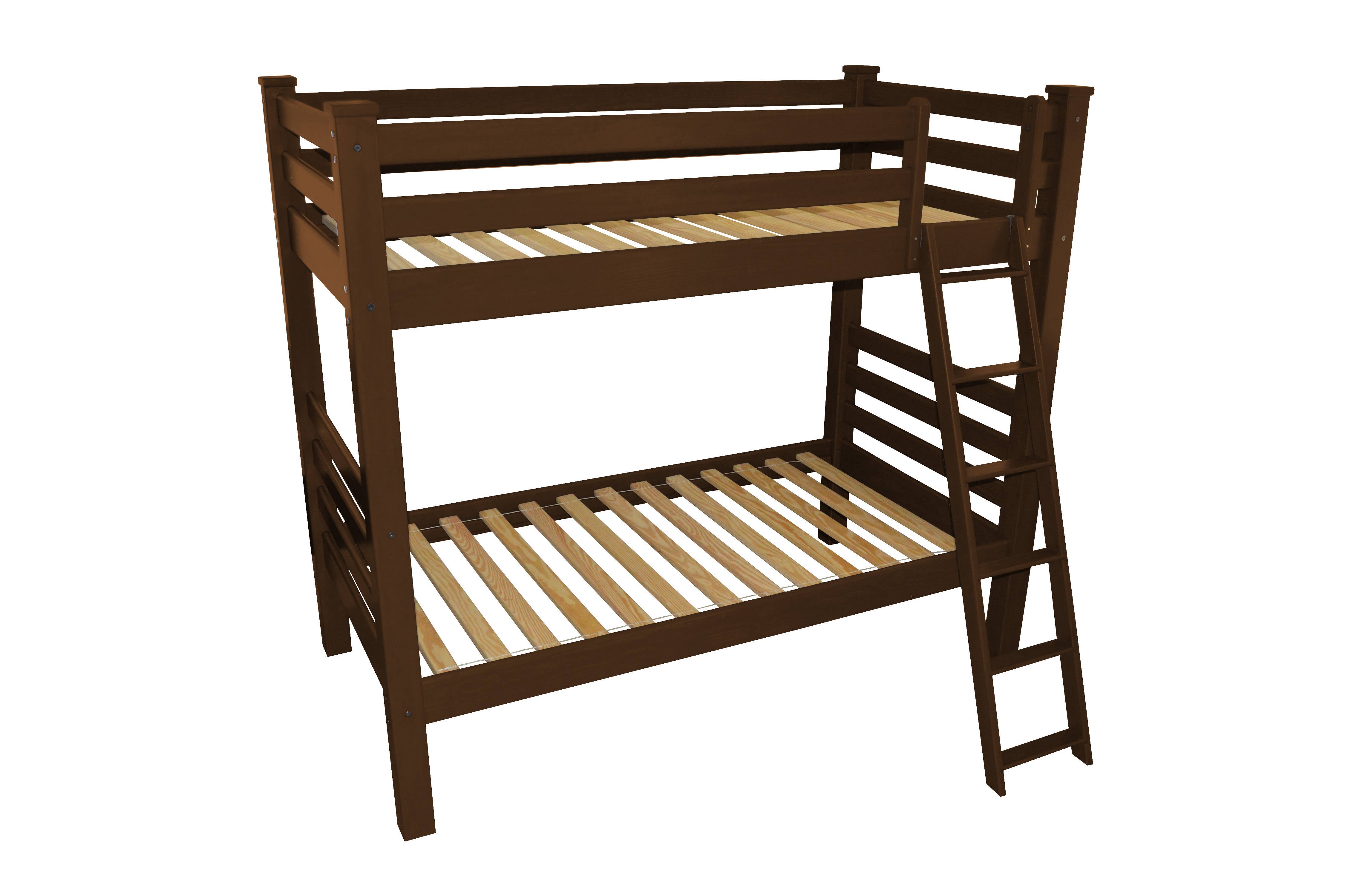 HomeRoots - Wholesale Bed - Red Twin Over Twin Solid Wood Bunk Bed4