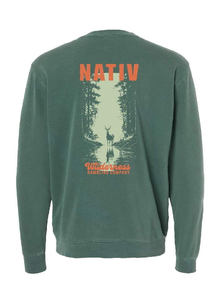 nativ - Wholesale Graphic Sweatshirt - Unisex - FOREST ~ ALPINE GREEN