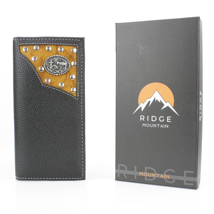 Rodeo Wallet with Cowboy Cross and Horse Concho VL883 for wholesale by Leather Impressions Inc