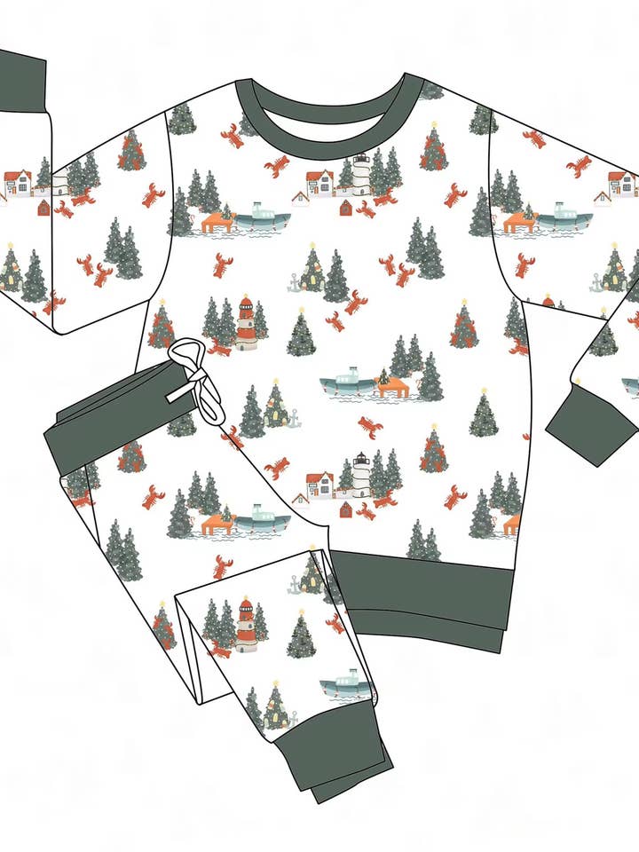 Pyjamas de Noël en bambou Harbor Holiday pour la vente par With Love, From Collection