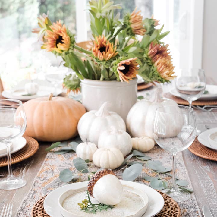 Dekorasyon Gifts Decor – Engroshandel Bordpynt – Capiz akorn (hvid) 7 cm2