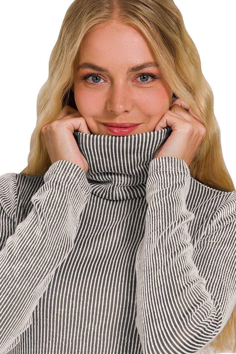 42POPS - Wholesale Knit Top - Women's - '._ Ribbed Turtle neck Top As shown5