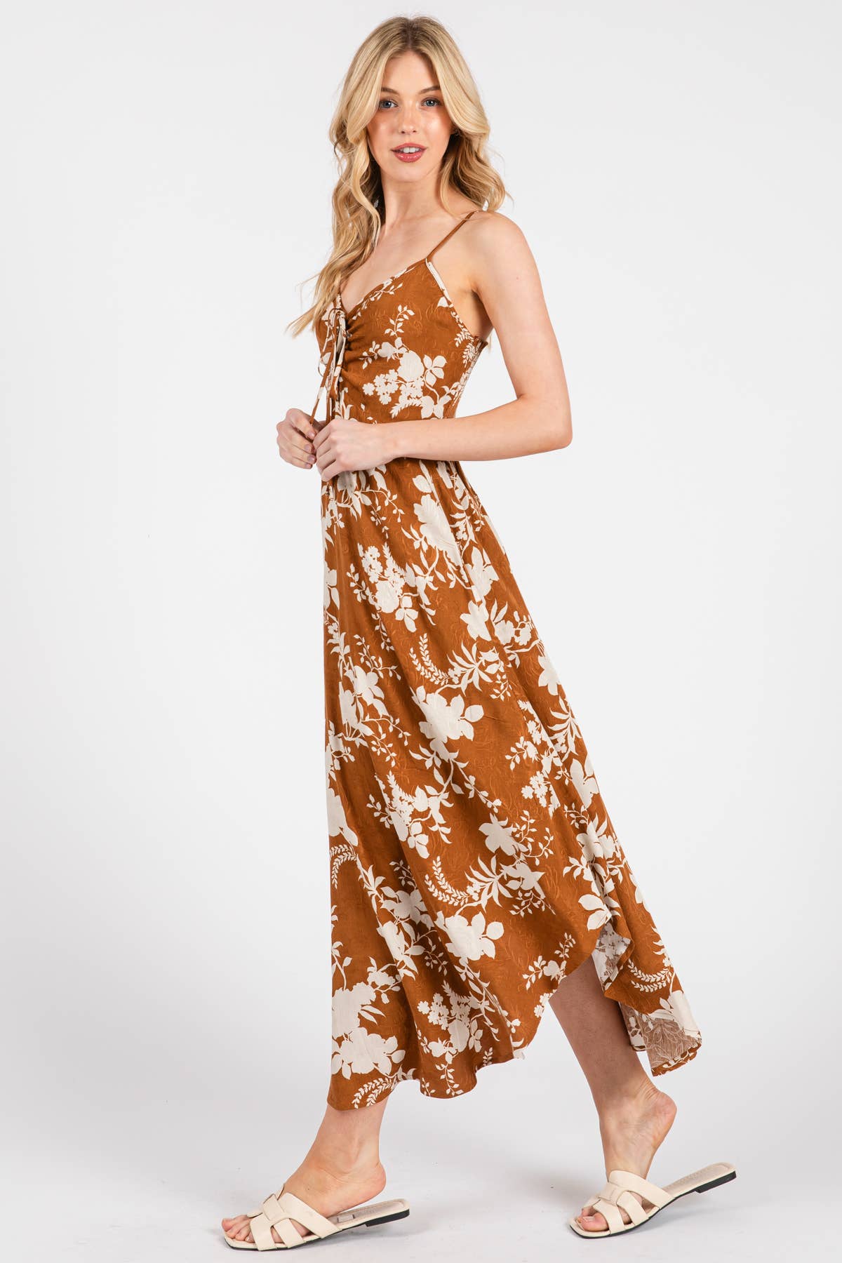 Final Touch - Vendita all'ingrosso Vestito - Donna - Vestito sottoveste in raso di rayon stampato floreale - VD17412B410