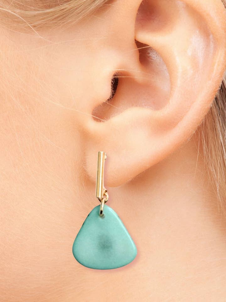 Maria Colourful Tagua Earrings for wholesale by Pretty Pink Eco-Jewellery