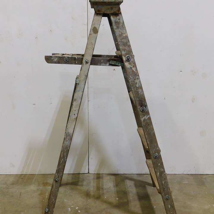 My Amigos Imports - Wholesale Free Standing Shelf - Vintage Wooden Ladder-#13-Great Display-19x36Dx57H inches8