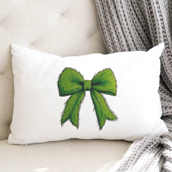 Grinch Green Christmas Bow Lændepude for engroshandel hos Emma and the Bean