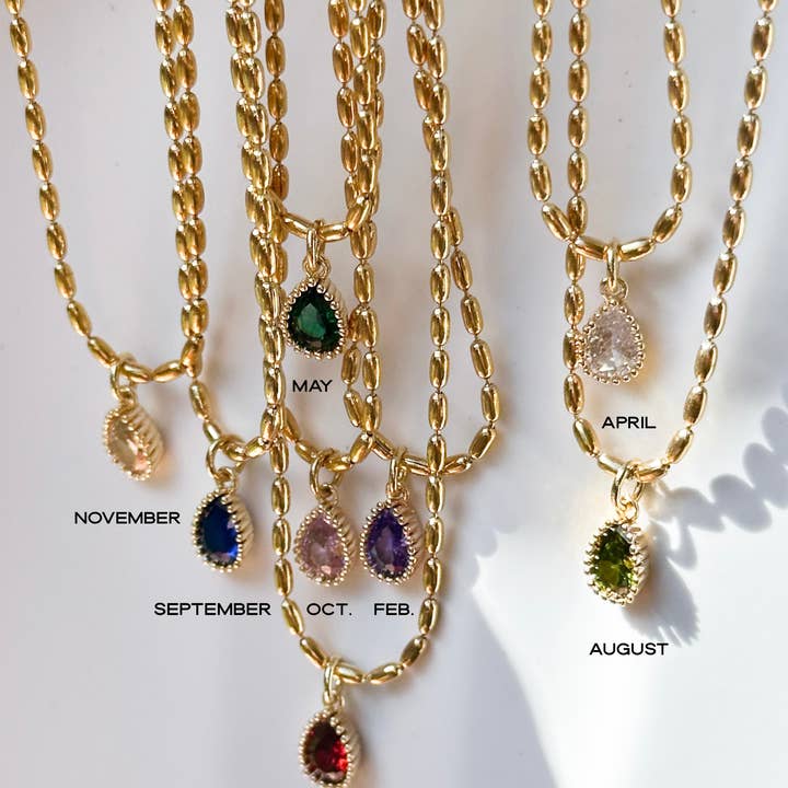 Rune and Light - Wholesale Pendant/charm necklace - Beaded Birthstone Necklace4