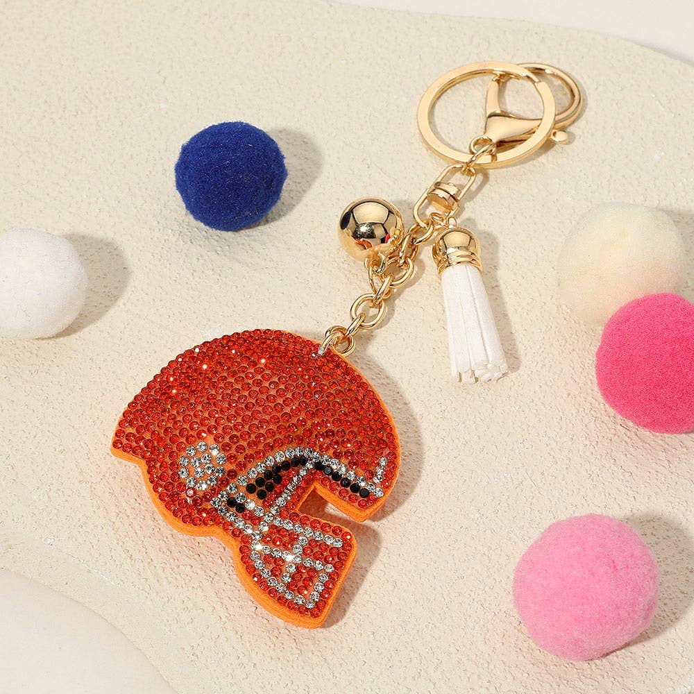 Sensibling Corp. - Wholesale Keychain - Women's - Bling Studded Football Helmet Keychain / Bag Charm5