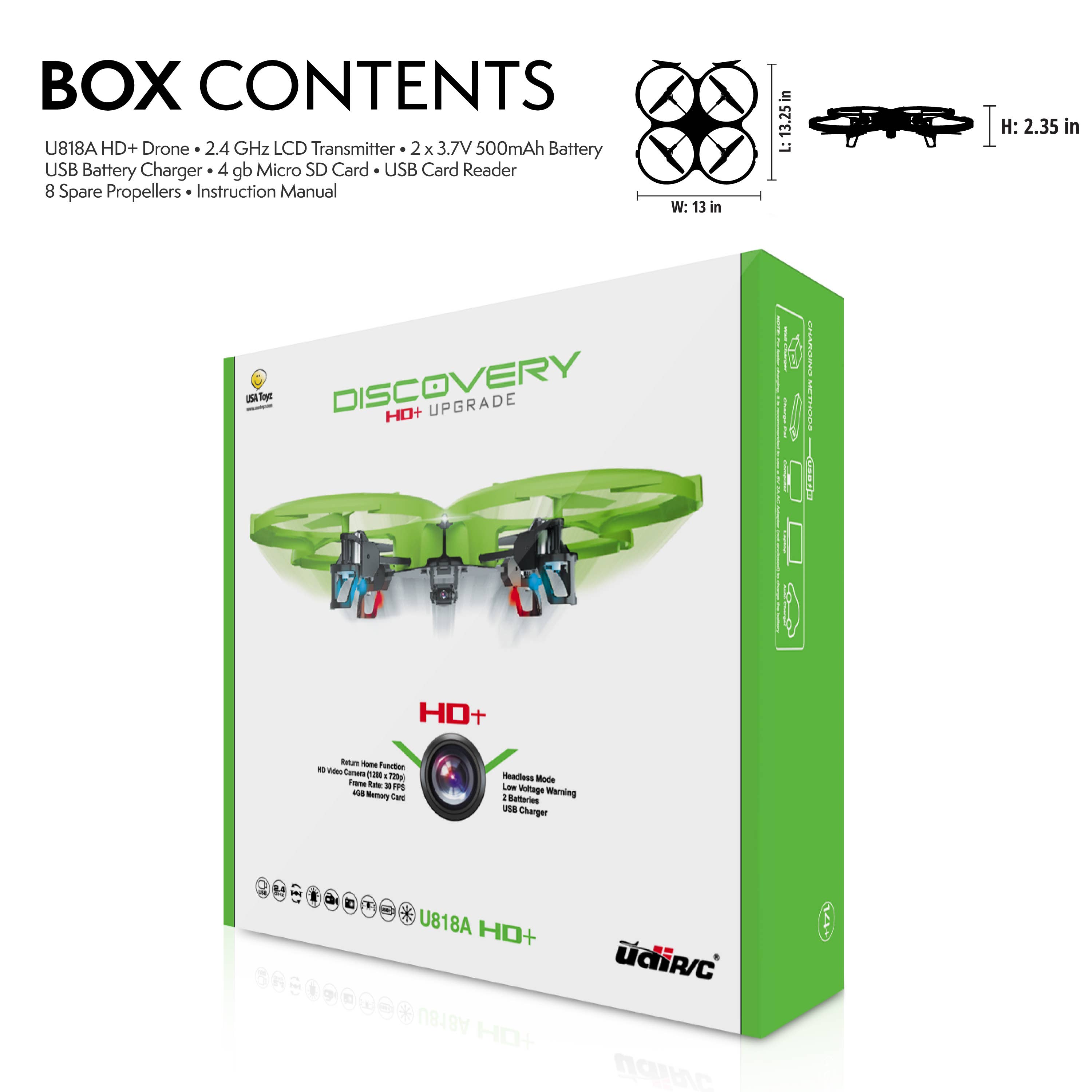 USA Toyz - Wholesale Drone - Force1 U818A HD+ RC Drone with Camera for Adults5