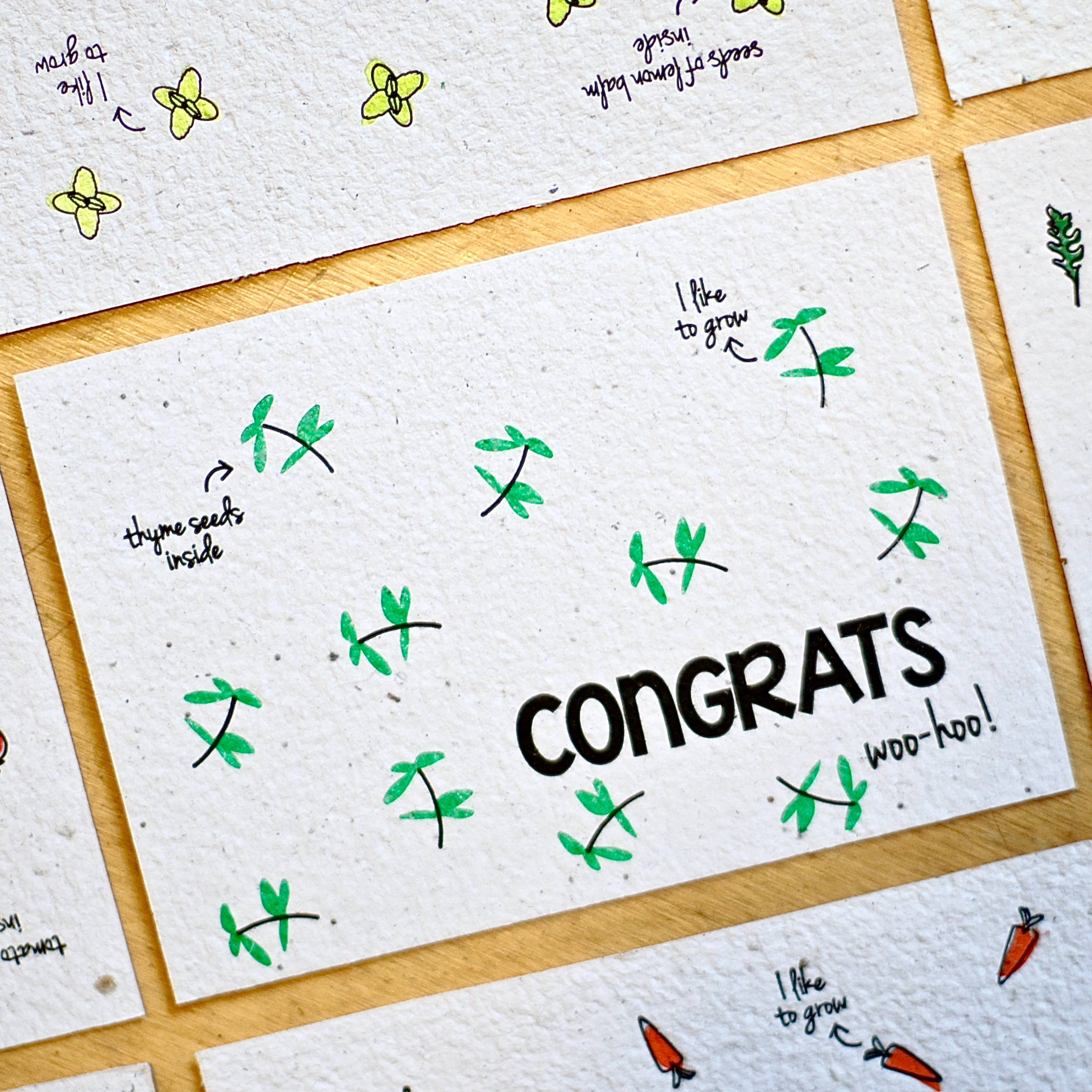 BLOOM your message - Wholesale Zaadjes voor platten - Plantbare groeikaarten (set) Met groenten- en kruidenzaadjes6