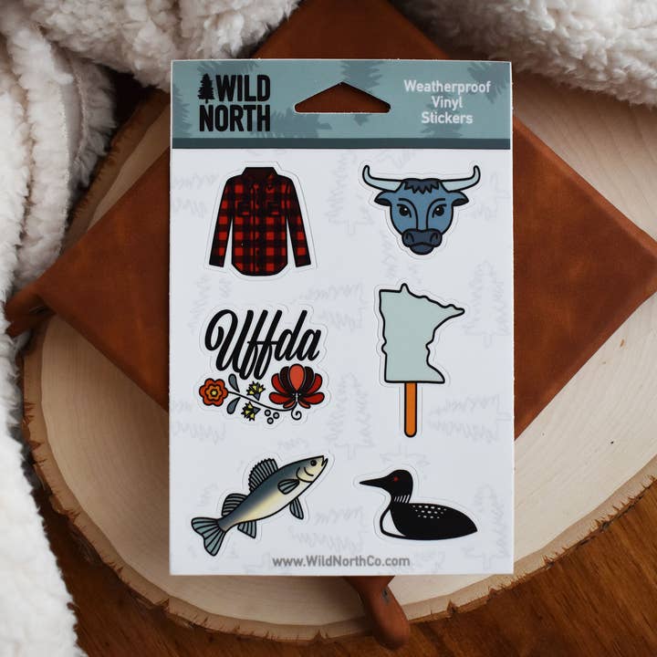 Set d'autocollants Minnesota Things pour la vente par Wild North Co