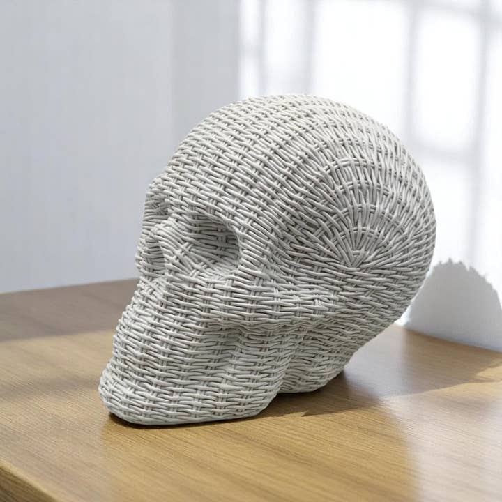 Gia Roma - Wholesale Decorative Figurine - Resin Skull Statue Rattan Halloween Gothic Home Decor Unique21