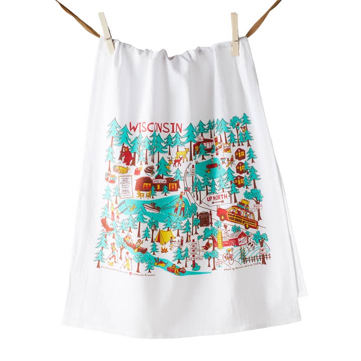 Up North Wisconsin Kitchen Towel for wholesale by HANmade Milwaukee