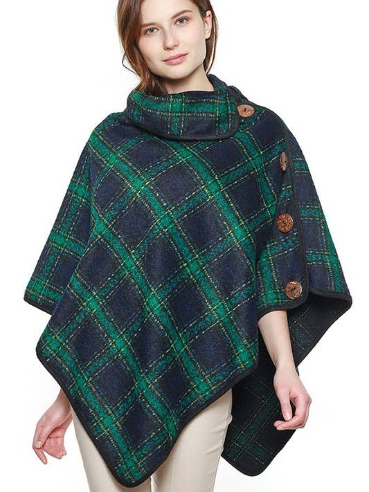 Suzie Q USA - Wholesale Poncho - Women's - Side Opening Plaid Christmas Poncho0