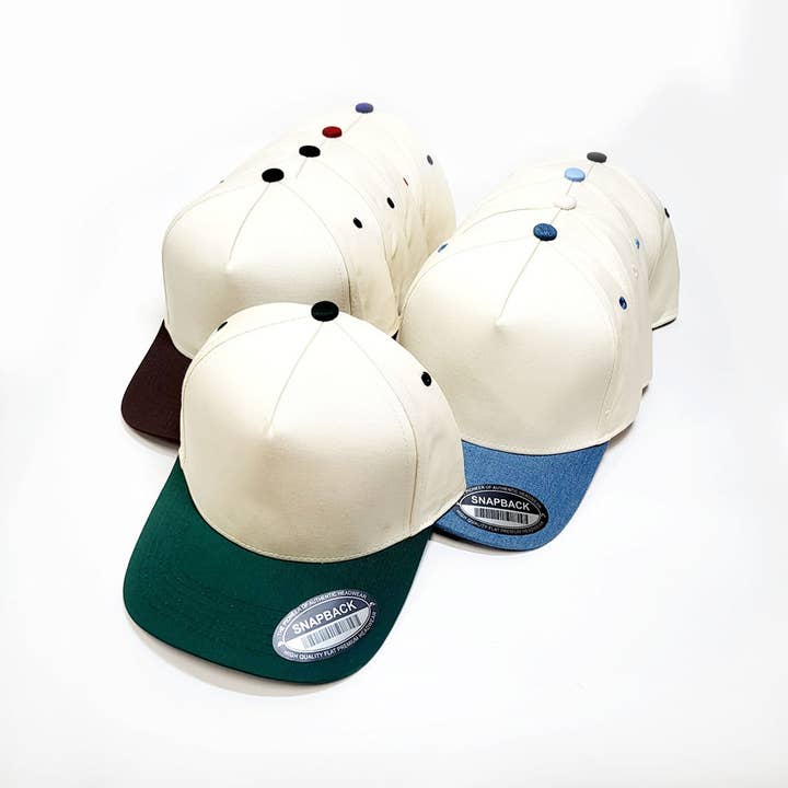 Funteze - Wholesale Baseball Cap - Unisex - Tan Color Base Two Tone Snapback Hat