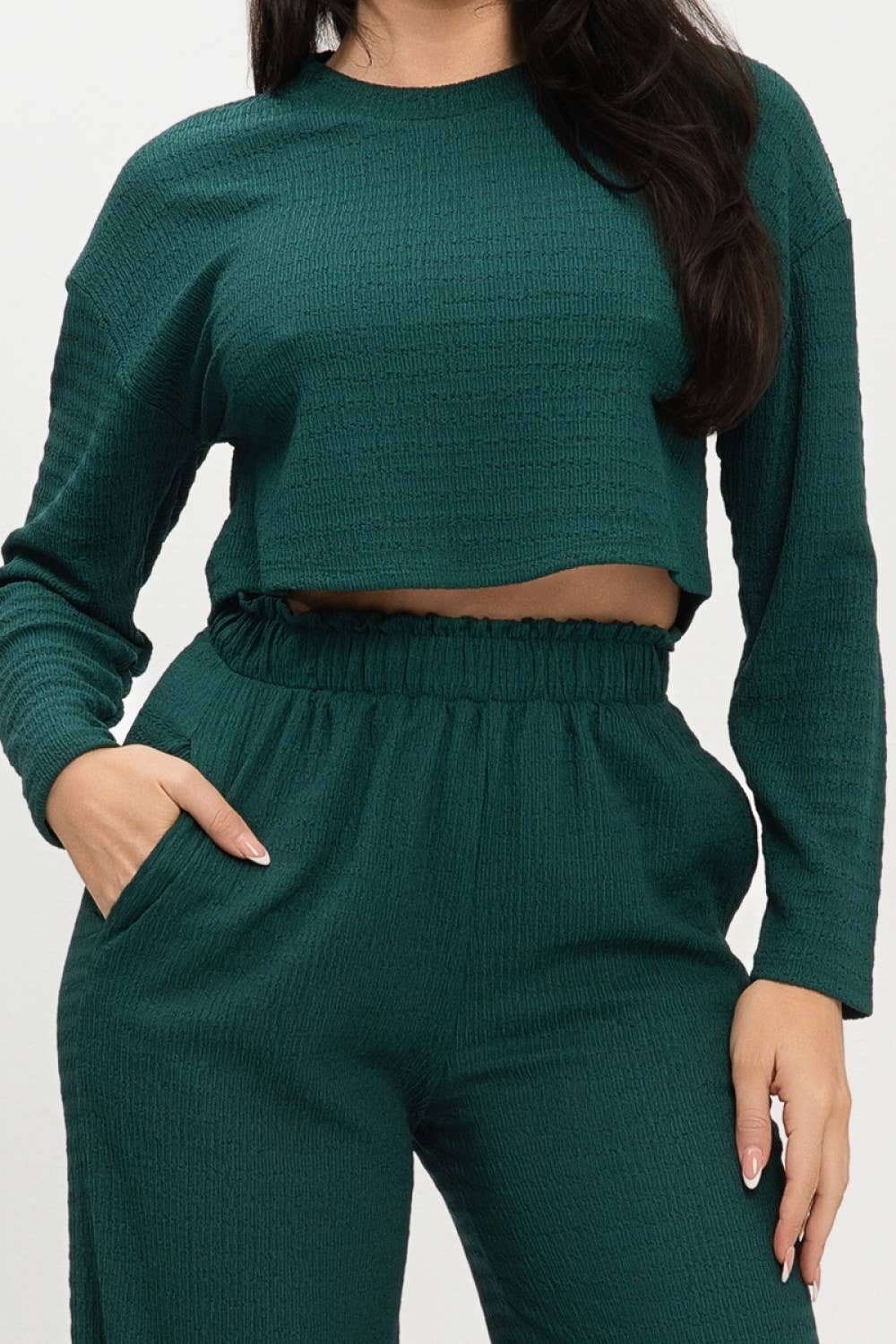 J2 FASHION – wholesale Set med topp och byxa – Dam – Jacquard Bubbel Jersey Byxset5